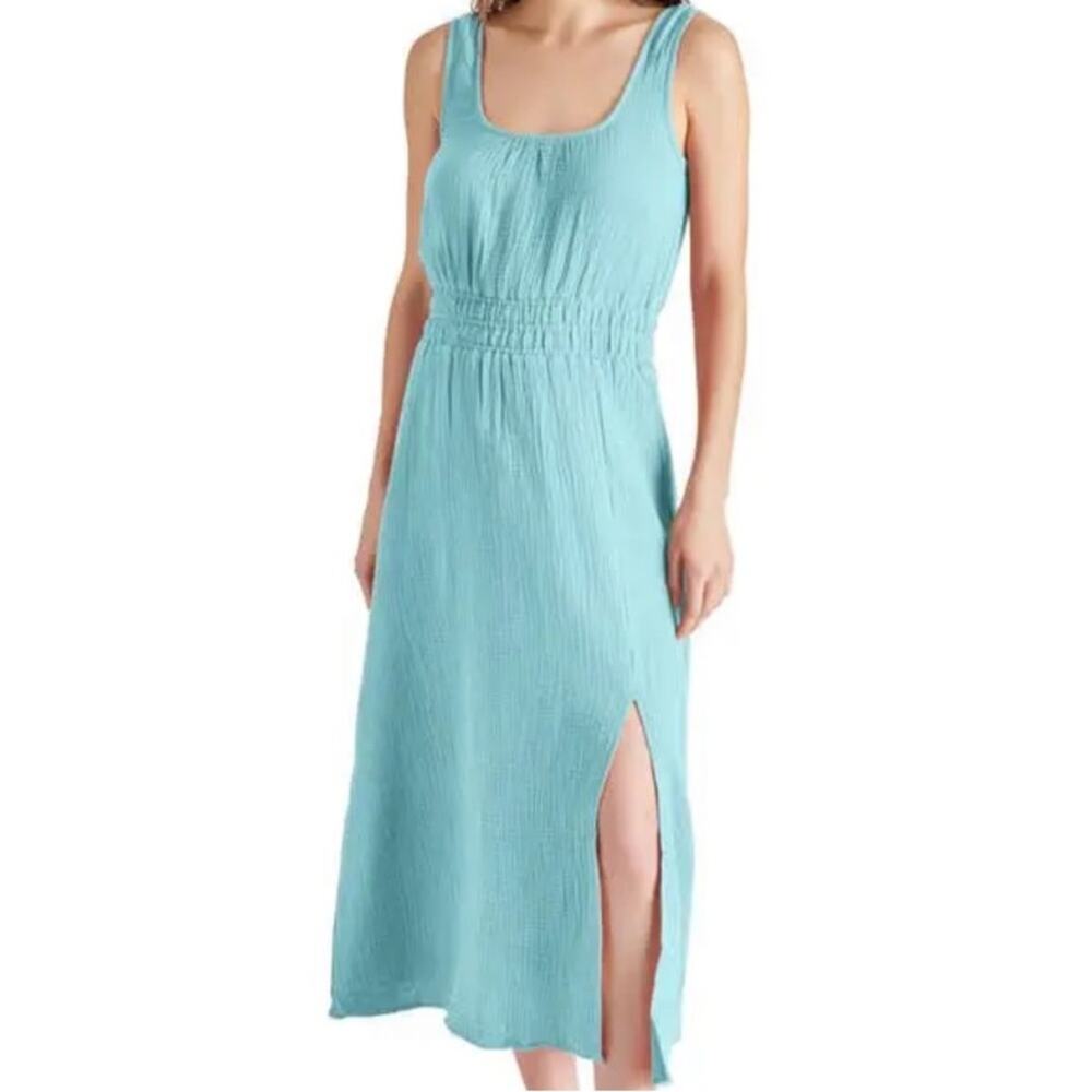 Steve Madden Makena Cotton Gauze Maxi Dress - Monaco Blue M